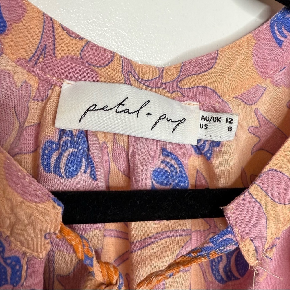 Petal and Pup Carlton Floral Boho Dress Orange Pink blue US 8 - Picture 4 of 9